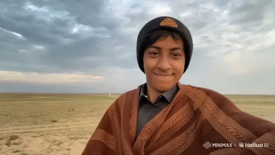 Young Person Smoking in Tranquil Open Field – AI Generated Video | Hailuo AI