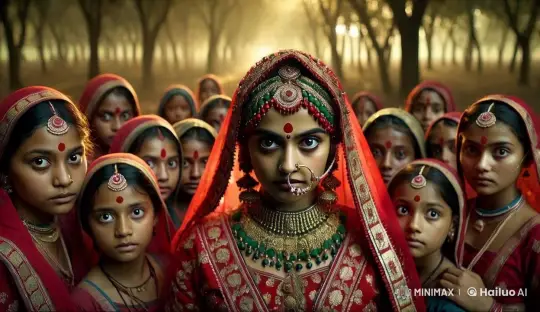 Village Girls Embody Durgavati in Forest Gathering – AI Generated Video | Hailuo AI