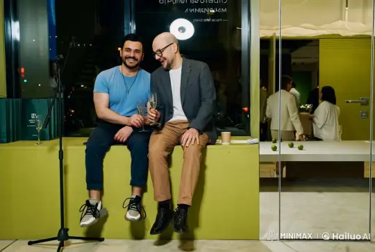 Friends Share Laughter and Champagne on a Windowsill Bench – AI Generated Video | Hailuo AI