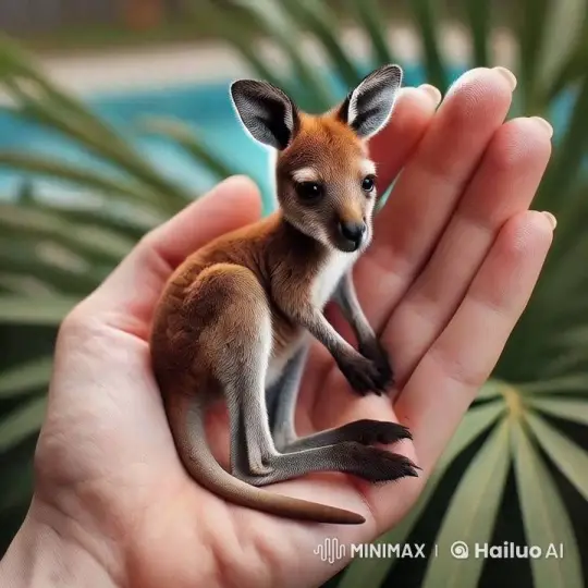 Hand-Cradled Joey Kangaroo in Tranquil Setting – AI Generated Video | Hailuo AI
