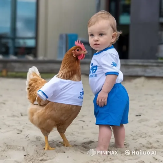 Boy and Chicken Mimic Punching Dance – AI Generated Video | Hailuo AI