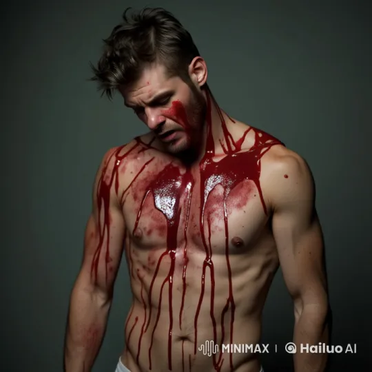 Dramatic Live2D Animation of a Shouting Man with Simulated Blood – AI Generated Video | Hailuo AI