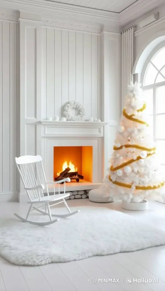 Cozy Elegant Living Room with Animated 4K Fireplace and Christmas Tree – AI Generated Video | Hailuo AI