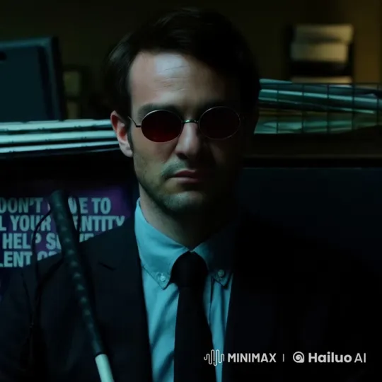 Man in Suit Smokes Cigarette in Dimly Lit Room – AI Generated Video | Hailuo AI