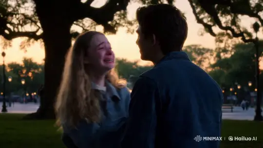 Young Woman's Heartbreak in Urban Park at Dusk – AI Generated Video | Hailuo AI