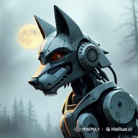 Iron Wolf Triumphs in Mysterious Moonlit Forest Battle – AI Generated Video | Hailuo AI