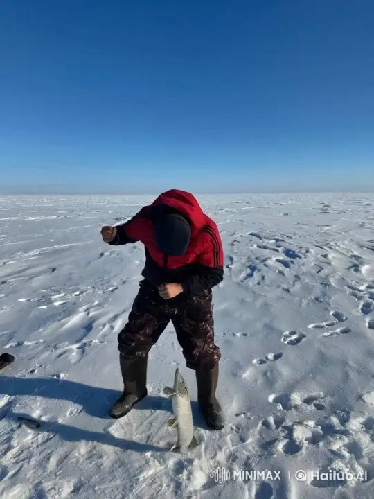 Isolated Person in Snowy Landscape Faced with Eerie Presence – AI Generated Video | Hailuo AI
