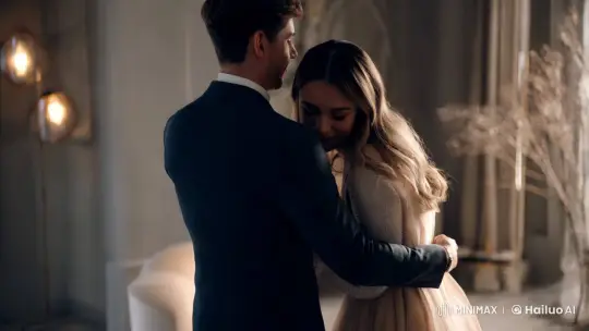 Couple Embraces in Elegant Minimalist Setting – AI Generated Video | Hailuo AI