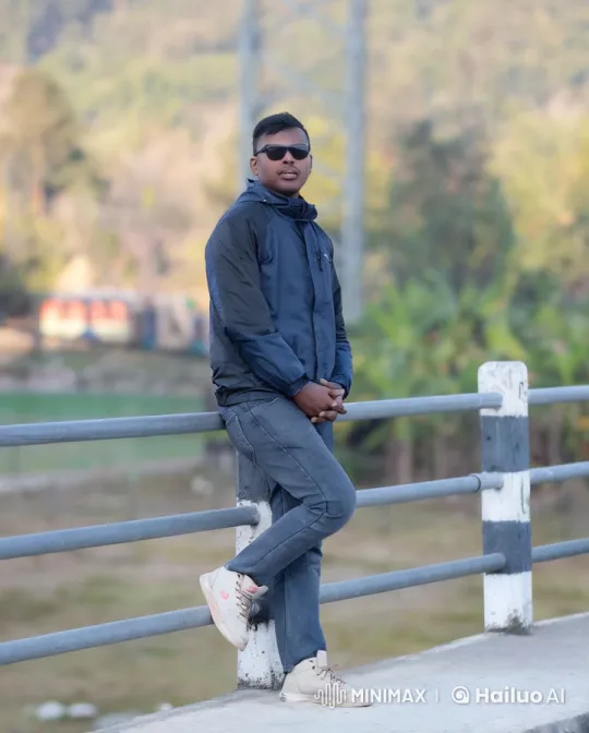 Person Transitions from Standing to Running on Scenic Bridge – AI Generated Video | Hailuo AI