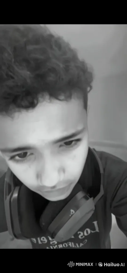 Pensive Person Smoking Indoors in Monochrome Filter – AI Generated Video | Hailuo AI