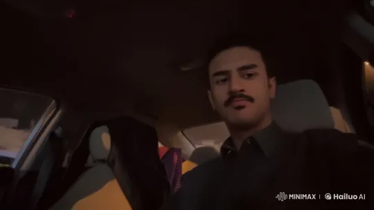 Contemplative Man Smokes in Dimly Lit Car – AI Generated Video | Hailuo AI