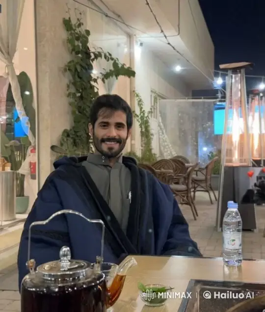 Evening Serenity: Man Smokes at Cozy Café – AI Generated Video | Hailuo AI