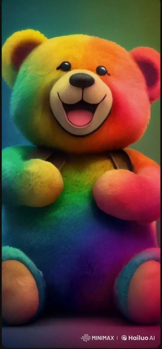 Rainbow Bear Laughs in Slow Motion – AI Generated Video | Hailuo AI