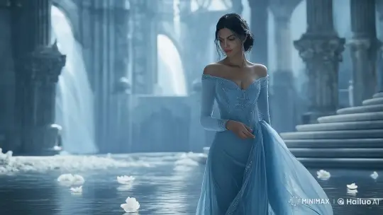 Graceful Maiden Glides Over Water in Dreamy Live2D Scene – AI Generated Video | Hailuo AI