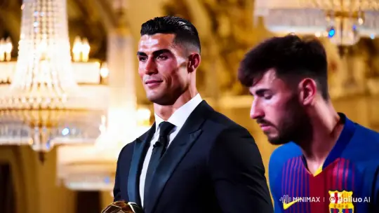 Cristiano Ronaldo and Lionel Messi at Opulent Awards Ceremony – AI Generated Video | Hailuo AI
