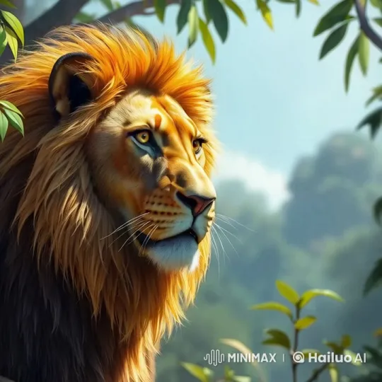 Majestic Lion Reigns Over the Vibrant Jungle – AI Generated Video | Hailuo AI