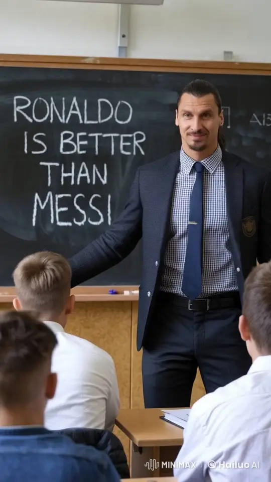 Teacher Discusses Ronaldo's Superiority to Messi in Live2D – AI Generated Video | Hailuo AI