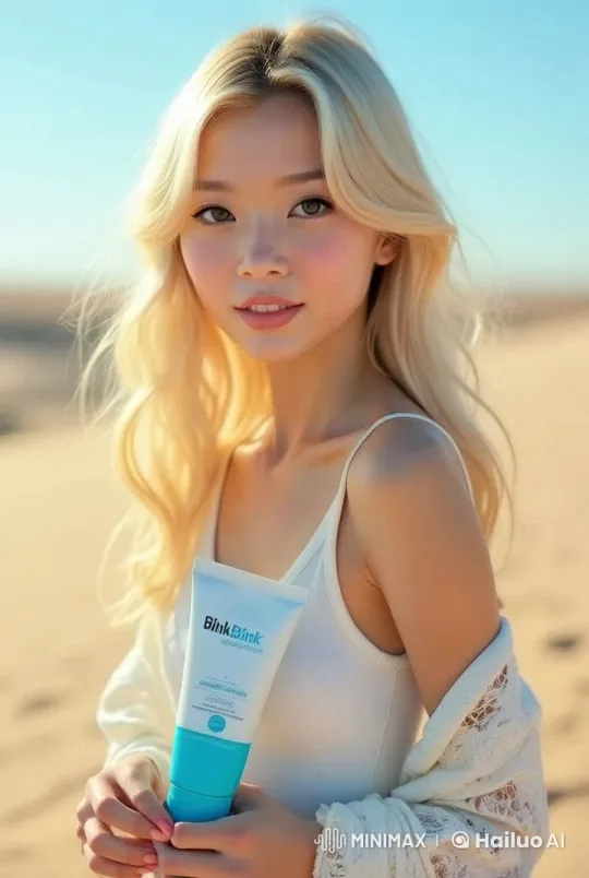 Young Woman Promotes 'BlinkBlink' Skincare in Serene Live2D Video – AI Generated Video | Hailuo AI