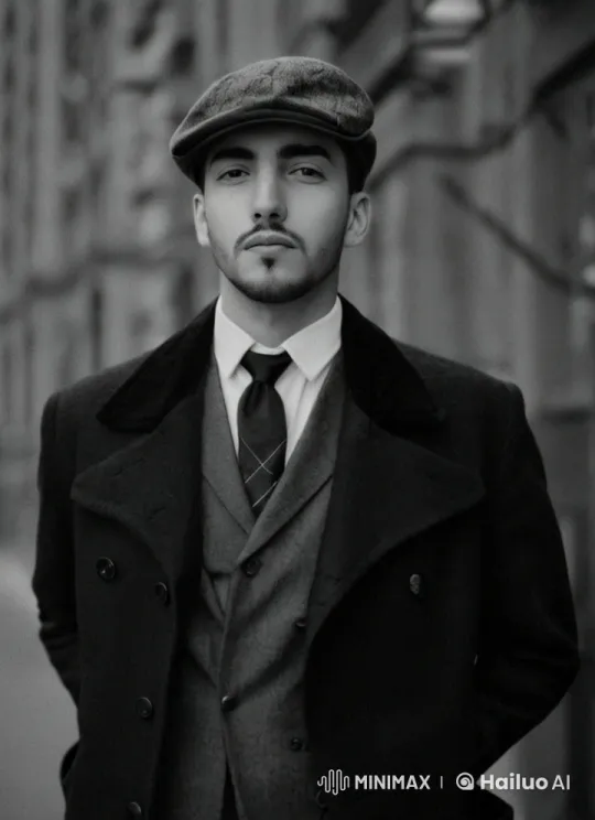 Contemplative Man Smokes in Vintage Style – AI Generated Video | Hailuo AI
