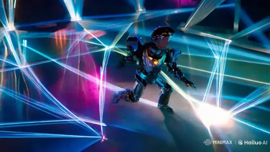 Ivo Robotnik's Futuristic Dance in Geometric Setting – AI Generated Video | Hailuo AI