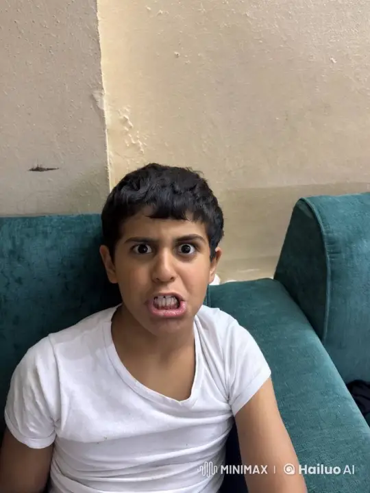 Boy Mimics Smoking on Couch for Whimsical Video – AI Generated Video | Hailuo AI