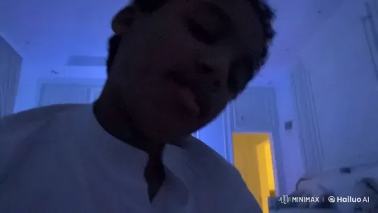 Young Person Smoking in Dimly Lit Room – AI Generated Video | Hailuo AI
