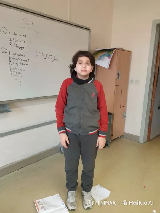 Child Covered in White Liquid in Classroom Setting – AI Generated Video | Hailuo AI