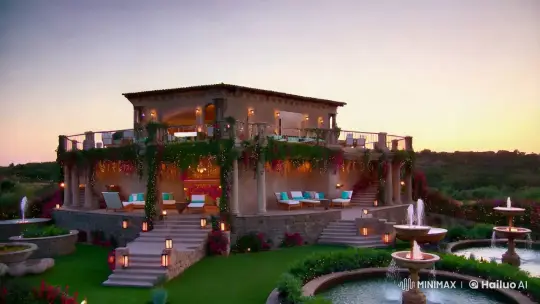 Elegant Terrace: An Elevated Retreat Captured in Cinematic Splendor – AI Generated Video | Hailuo AI