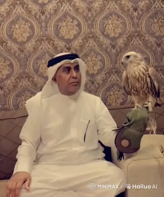Man Smokes with Falcon on Gloved Hand – AI Generated Video | Hailuo AI