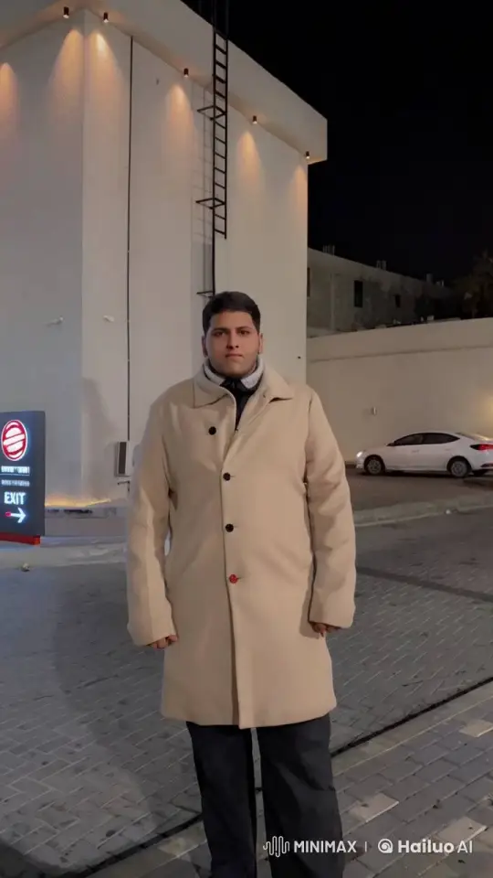 Man Lights Cigarette in Nighttime Street Scene – AI Generated Video | Hailuo AI