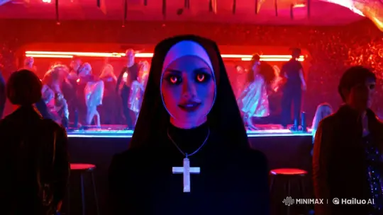 Megan Fox as a Vampire Nun in a Haunting Scene – AI Generated Video | Hailuo AI