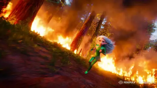 Elf Escapes Through a Blazing Forest at Hyperspeed – AI Generated Video | Hailuo AI