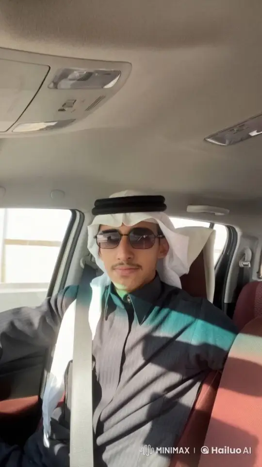 Middle Eastern Man Smoking in Sunlit Car – AI Generated Video | Hailuo AI