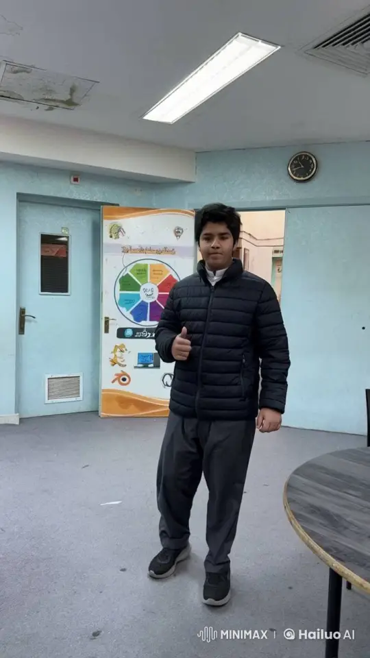Young Man Smokes in Well-Lit Room with Poster – AI Generated Video | Hailuo AI