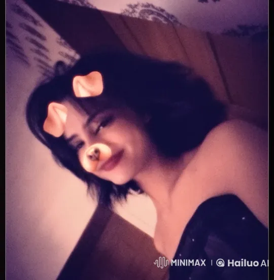 Person Smoking with Playful Dog-Ear Filter in Dimly Lit Room – AI Generated Video | Hailuo AI