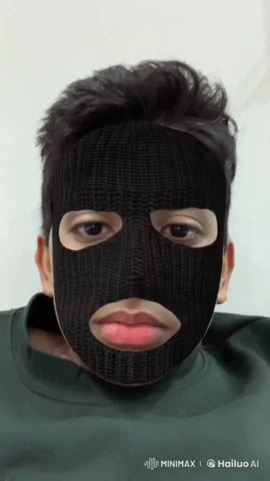 Masked Person Smoking Calmly Against a Wall – AI Generated Video | Hailuo AI