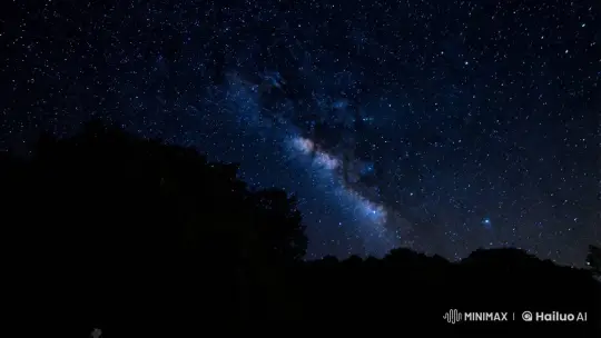 Celestial and Terrestrial Tranquility: Night Sky and Sacred Graves – AI Generated Video | Hailuo AI