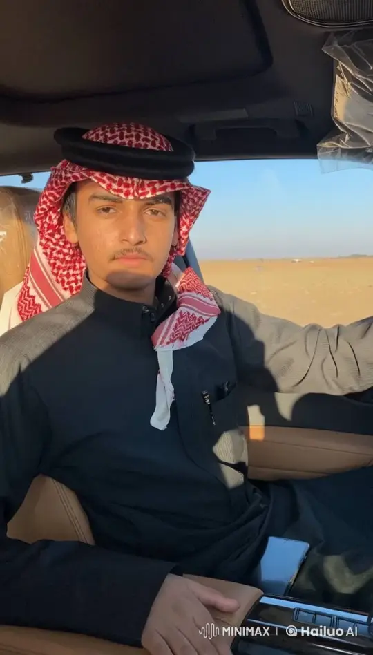 Young Man Reflects in Desert Car at Sunset – AI Generated Video | Hailuo AI
