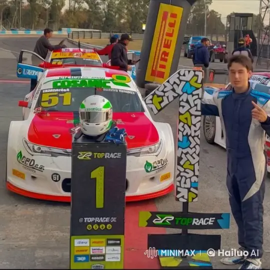 Racing Victory Celebration with Passionate Kiss – AI Generated Video | Hailuo AI