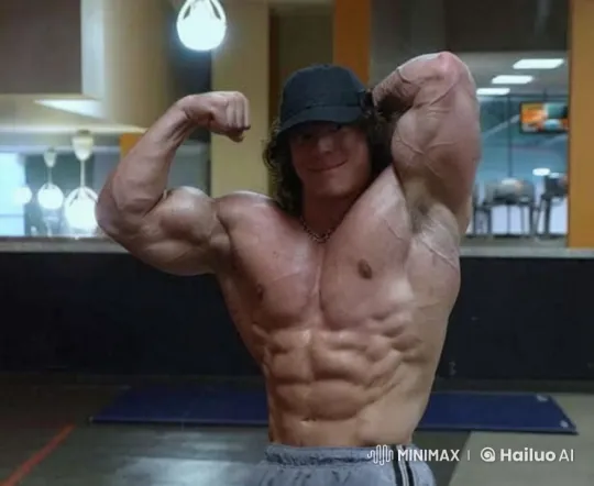 Muscular Man Freaks Out, Flees Gym Mirror – AI Generated Video | Hailuo AI