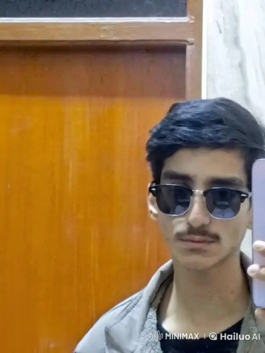 Young Person Taking Selfie by Wooden Door – AI Generated Video | Hailuo AI