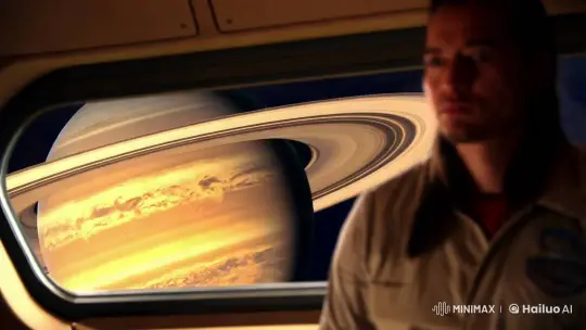 Saturn's Majesty from Starship Window – AI Generated Video | Hailuo AI