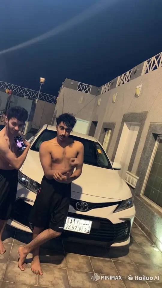 Shirtless Men Enjoy Night, Share Moment by Car – AI Generated Video | Hailuo AI