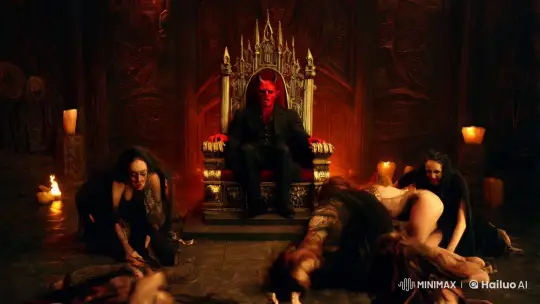 Devil on Throne: Dark Grandeur in Cinematic Art – AI Generated Video | Hailuo AI
