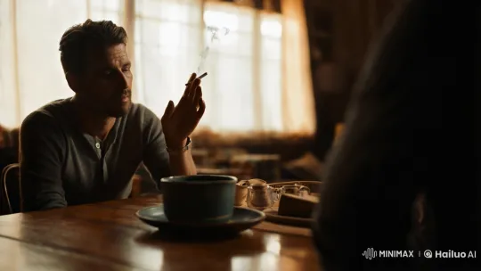 Contemplative Man in Moody, Aesthetic Setting – AI Generated Video | Hailuo AI