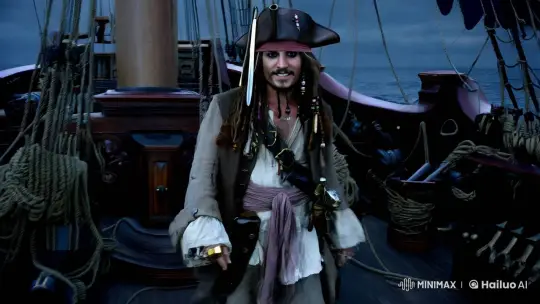 Jack Sparrow's Confident Stride on the Black Pearl – AI Generated Video | Hailuo AI