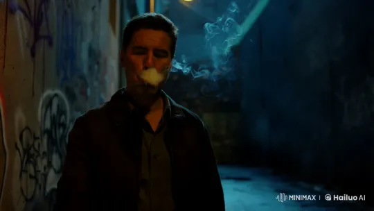 Contemplative Man in Dim Alleyway – AI Generated Video | Hailuo AI
