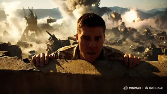 American Soldier's Horror in War's Chaos – AI Generated Video | Hailuo AI