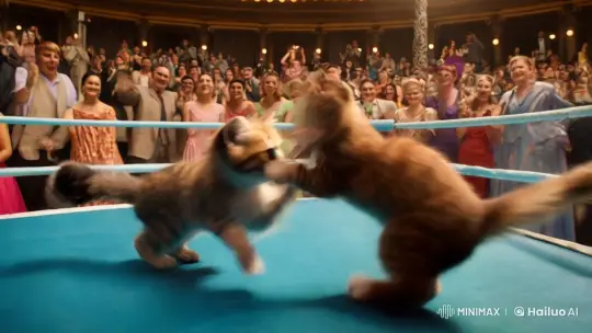 Adorable Kittens in Glamorous Boxing Match – AI Generated Video | Hailuo AI