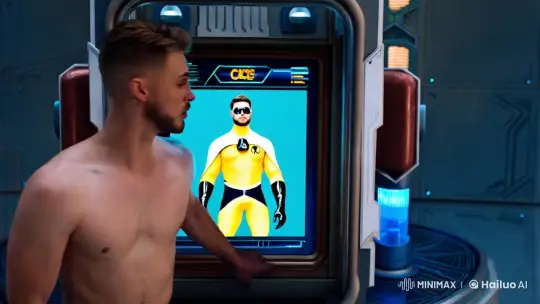 Transformation Scene: Man Becomes Cyclops in Futuristic Sci-Fi Setting – AI Generated Video | Hailuo AI